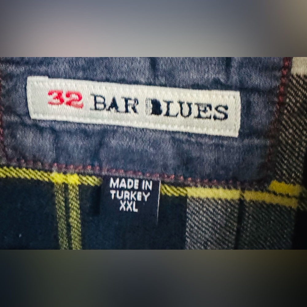 32 Bar Blues Multicolored 100% Cotton Men’s XXL Long Sleeve Button Up Shirt - Picture 2 of 7